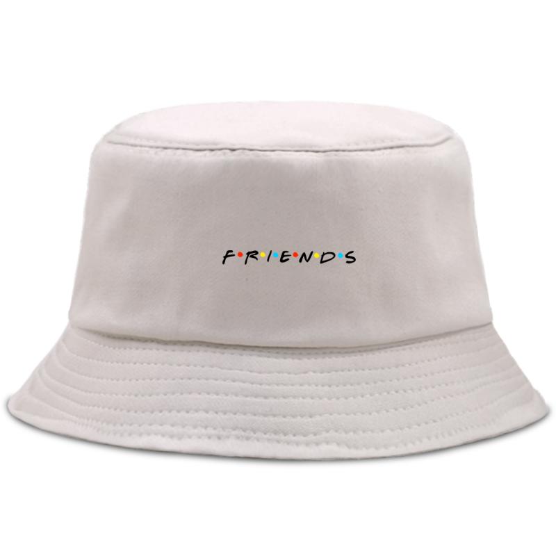 

Friends Letter Hip Hop Print Fisherman's Hat Unisex Casual Foldable Panama Caps Sports Outdoor Beach Cap Sun Shade Bucket Hats, Beige