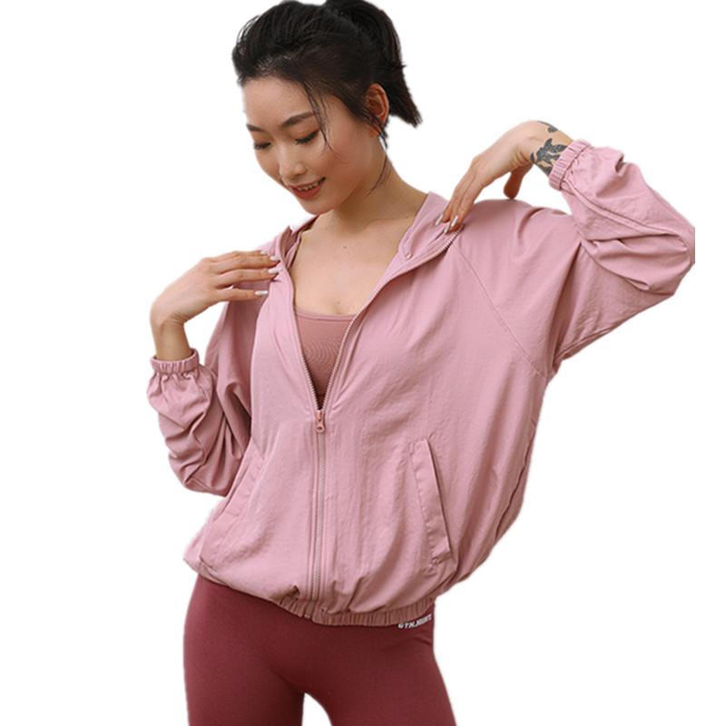 

Autumn Winter New Sports Jacket Women' Zipper Long-Sleeve Hoodie Loose Fitness Gym Casual Running Training Coat Yoga Clothes, Black