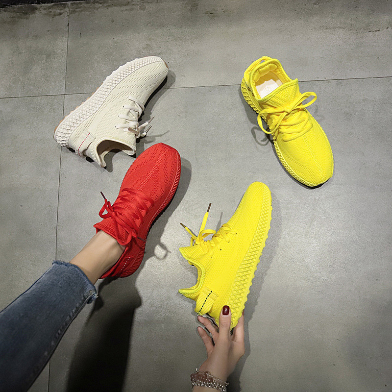 

2021 The New New Breathable White Knit Feminine Fashion Thick Background Women Women's Shoes Comfort Jccj, Black