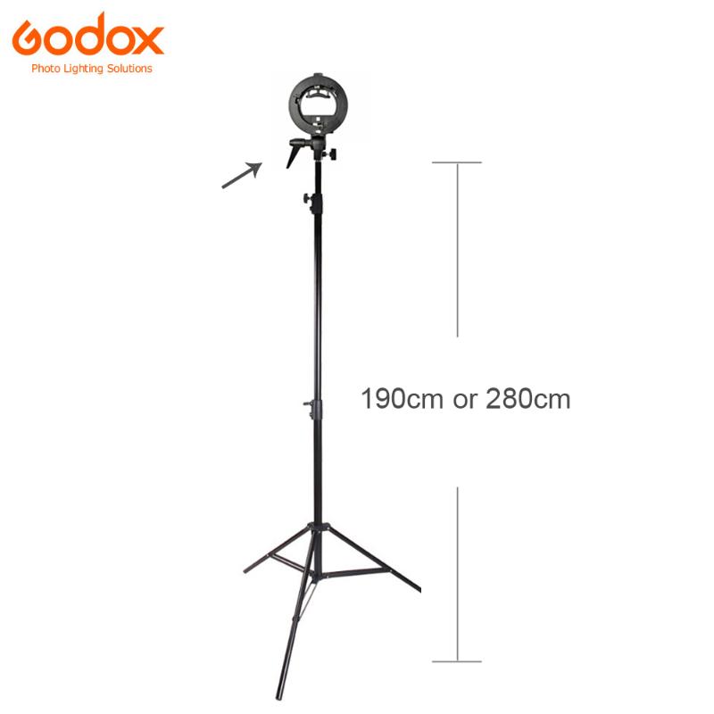 

Godox 190cm/280cm Heavy Duty Light Stand + S-Type Durable plastics Bracket Bowens Mount Holder for Speedlite Flash Snoot Softbox