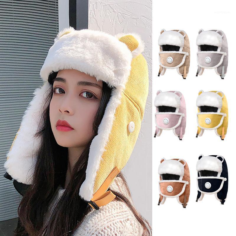 

2020 Unisex Adult Cute Winter Hat And Warm Ear Protection Face Protection Hat Adult Colorful Cap Free shipping Sombrero1