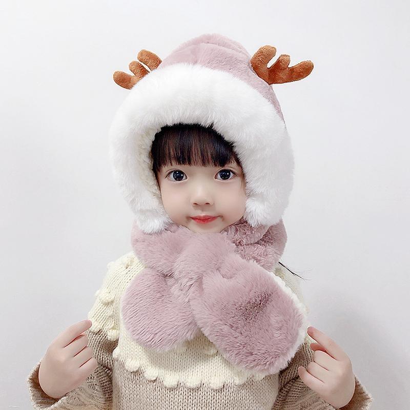 

Scarves Kid Head Scarf Winter Warm Hooded Deer Ear Protection Hat Autumn Cute Plush