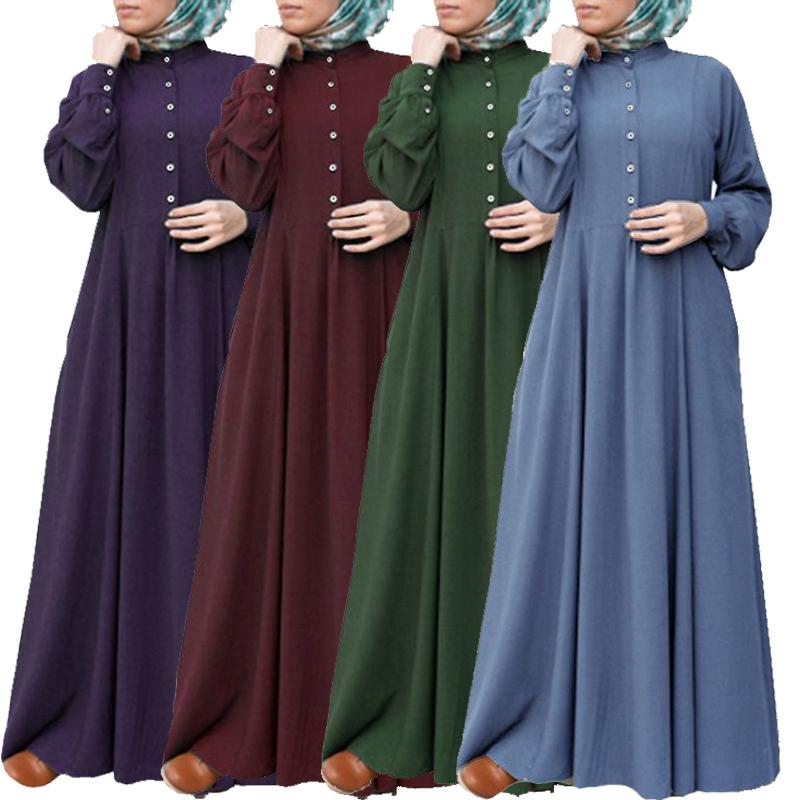 

Women Muslim Fashion Casual Elegant Dress Carnival Party Evening Gowns Robes Vintage Vestidos Arab Dubai Abaya Islamic Clothing