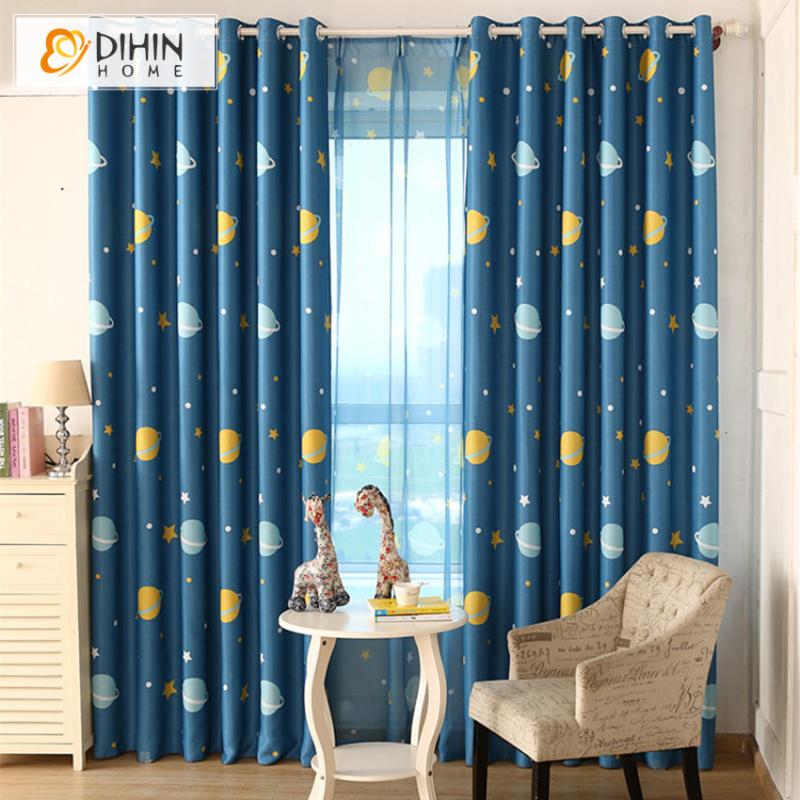 

DIHIN HOME Cartoon Stars Fashion Window Curtains for Kids Room Boys Baby Bedroom Blackout Curtains Drapes, Tulle