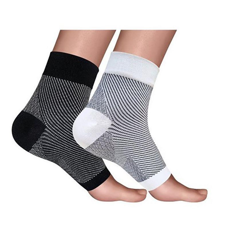 

Outdoor sports socks ladies men's compression anti-fatigue arch heel foot yoga fitness socks, White