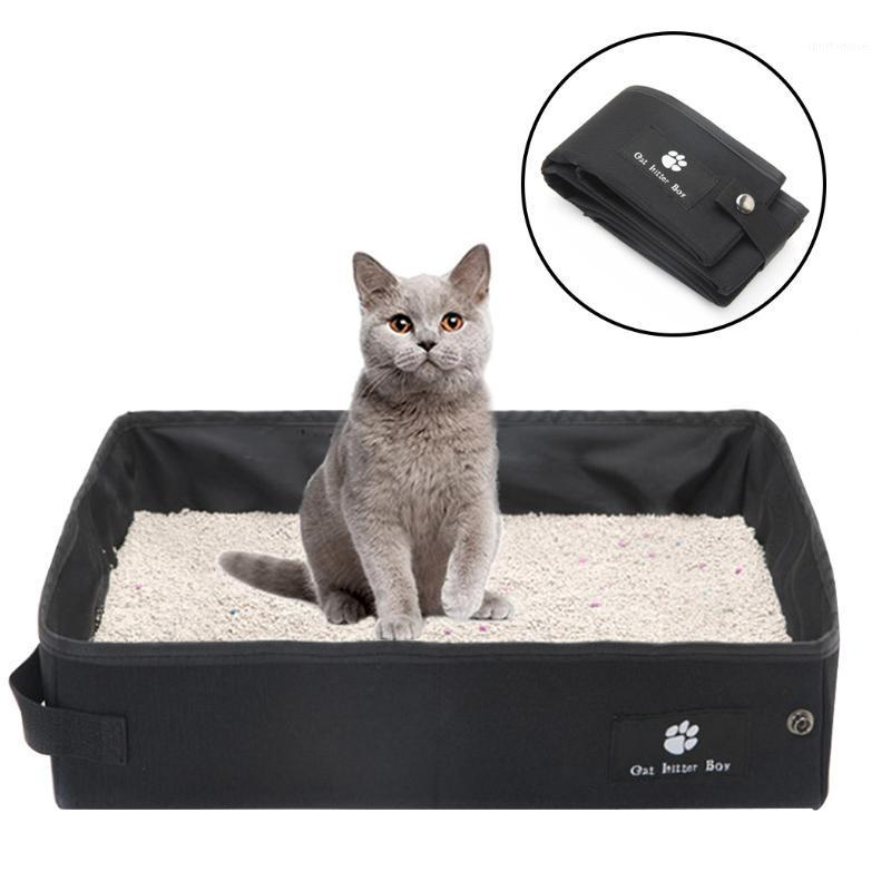 

Collapsible Litter Box Foldable Portable Splash-Proof Pet Cat Litter Pan Oxford Cloth Cat Box For Traveling Car Outdoor1