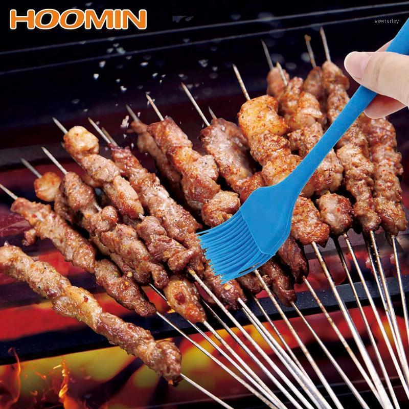 

HOOMIN 1pc Soft Pastry Brushes Sweep GrillingFlexible Silicone Basting Brush High Heat Resistance Brush BBQ Tool Kitchen Tools1, Blue