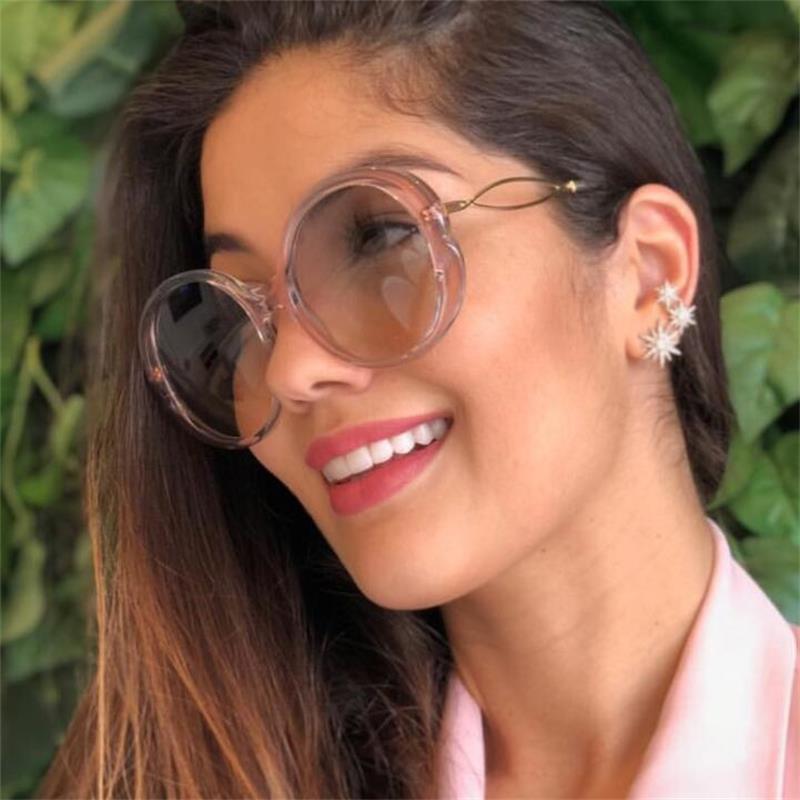 

Transparent Round Sunglasses Luxury Fashion Woman 2020 Oversized Shades Feminine Glasses Retro Sunglasses zonnebril