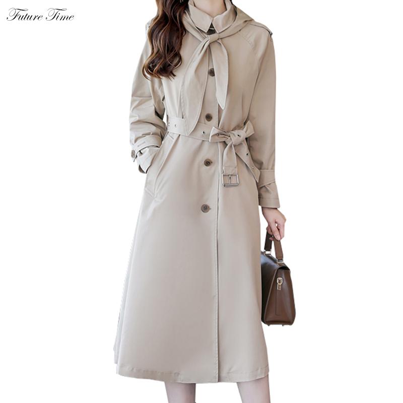 

Women Trench Waterproof Long Trench and Coats for Autumn Single Breasted Raincoat Business Outerwear 2020 New Classic C1635, Khaki