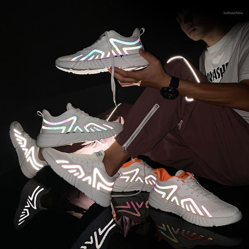 

Athletic Shoes Men's 2020 Autumn New Style Night Light Mesh Breathable Trend Sub-Fashion Large Size Online Celebrity1, Black