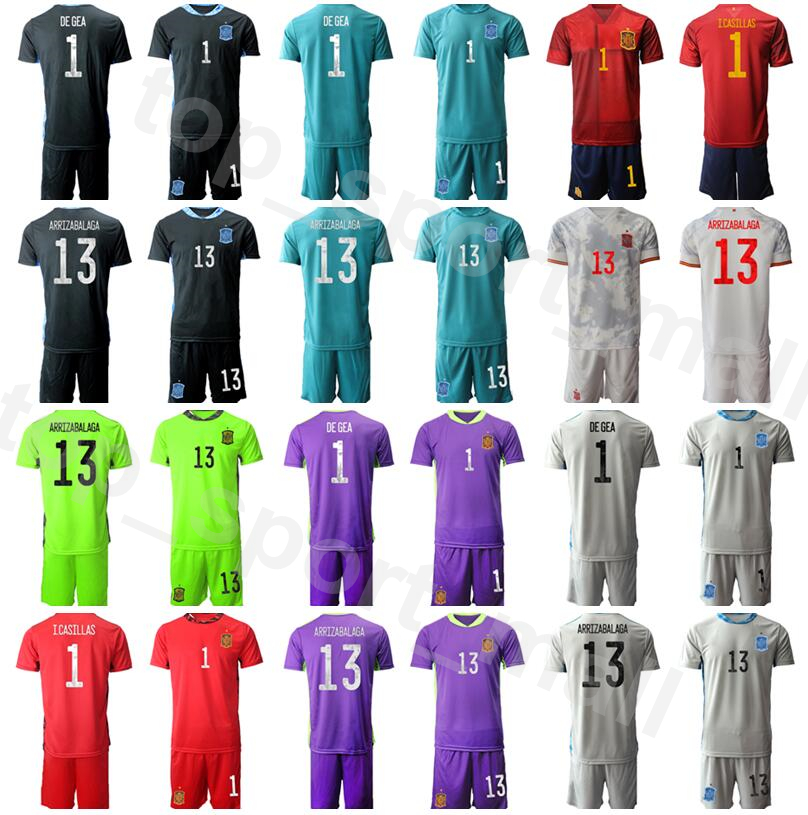 

Spain Goalkeeper Goalie Soccer 1 David De Gea Jersey Set Kepa Arrizabalaga Iker Casillas Unai Simon Pepe Reina Espana Football Shirt Kits, Grey
