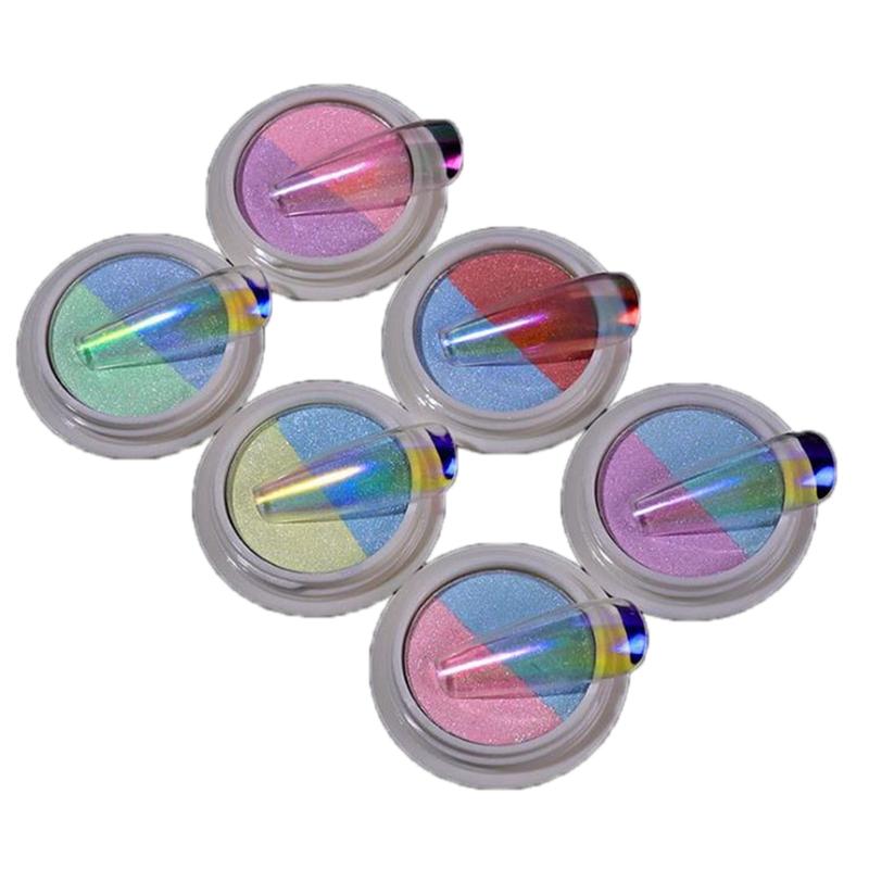 

Mirror Aurora Nail Glitter Powder Solid Ice Transparent Nude Effect Nail Art Chrome Pigment Gel Polish Dust