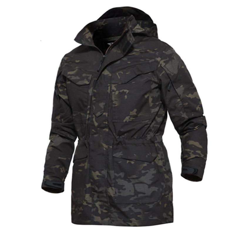 

Army Men' Waterproof Tactical Jacket Rip-stop Multicam Camouflage Autumn Windbreaker Multi-Pockets Flight Pilot Coat, Army green