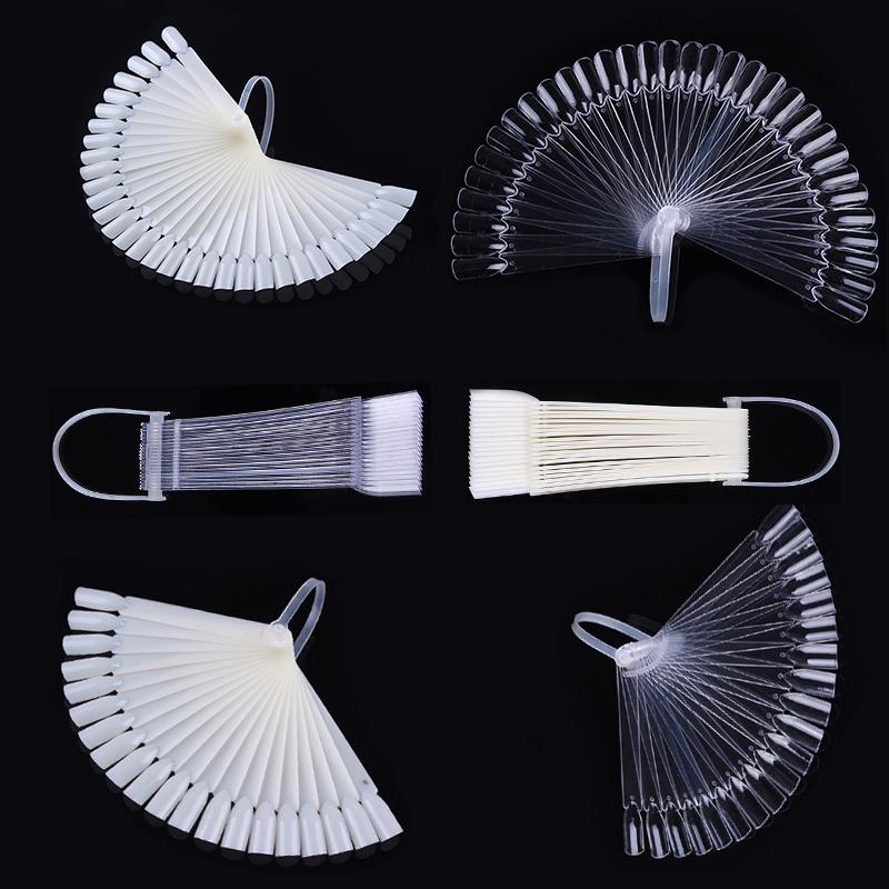 

1Set False Nail Tips Nature Clear Black Fan Finger Full Card Nail Art Display Practice Acrylic UV Gel Polish Tool, 20 pcs1