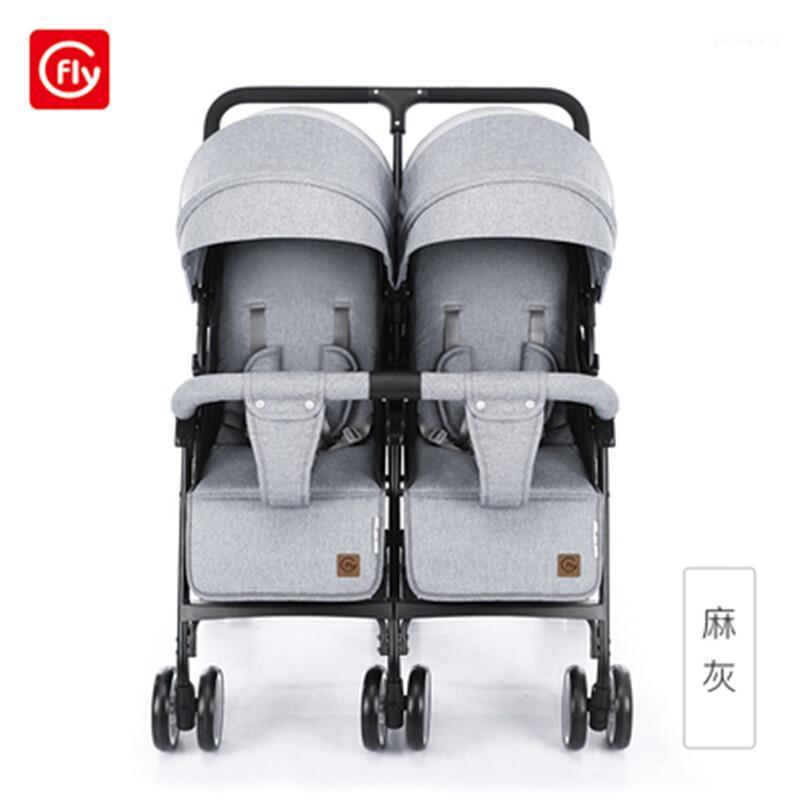 

Twins baby stroller sitting and lying portable baby carriage folding second child artifact double seat twin stroller for newborn1