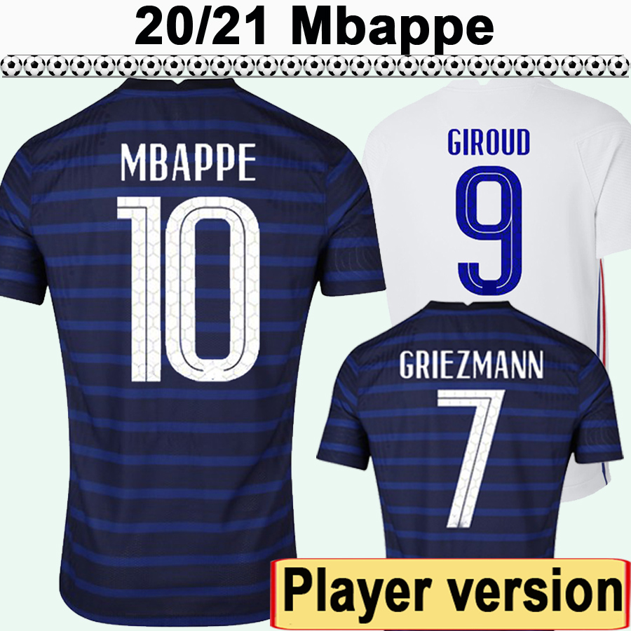 

2021 MBAPPE GRIEZMANN Player Version Mens Soccer Jerseys New POGBA GIROUD DEMBELE KANTE PAVARD Home Blue Football Shirt Uniforms, Qy978 2021 home no patch