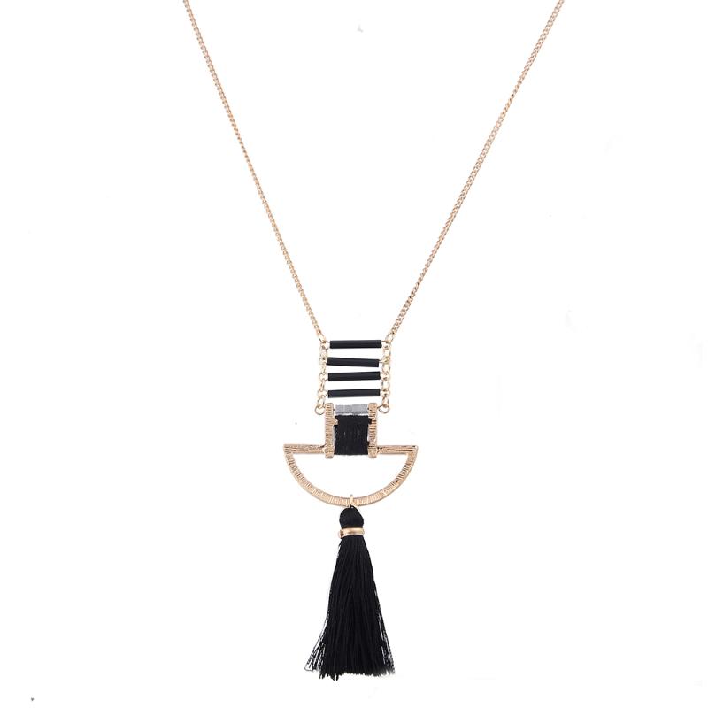

lureme Necklaces Maxi Statement Women Collier Femme Long Jewelry Bijoux Colar Geometric Patina with Tassel Bohemian (nl005471