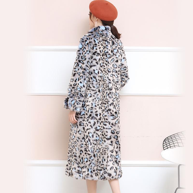 

female leopard fur coat of new fund of 2020 autumn winters long collar imitated mink coat1, White