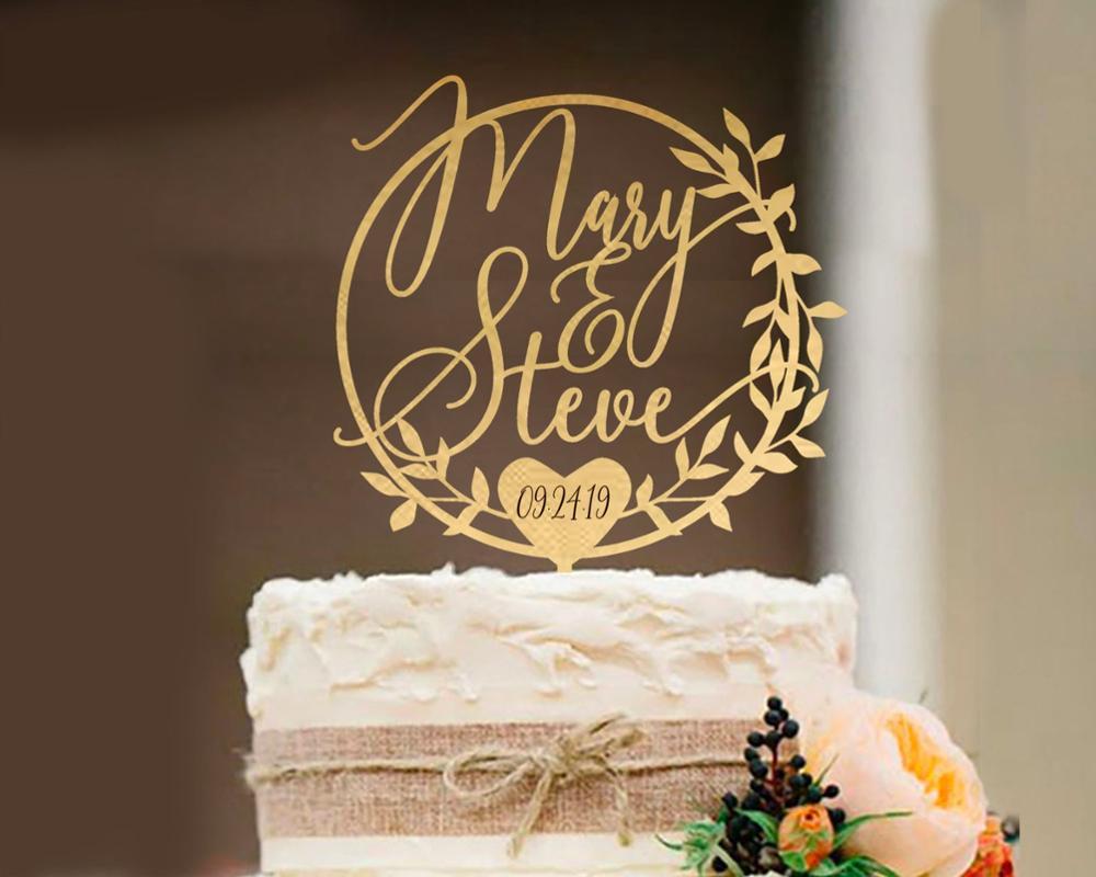 

Rustic Wedding Cake Topper, Bride and Groom Wedding Cake Topper, Personalized Custom Topper