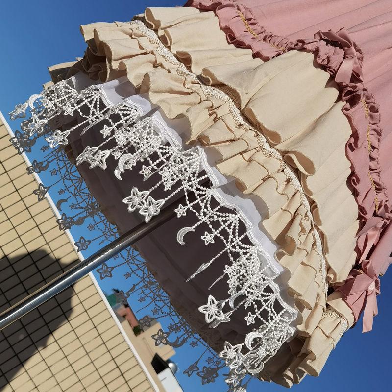 

Lolita Skirts Crinoline Petticoat Underskirt Star Lolita Violence Fluffy Skirt Vintage Elastic Waist 2-Loop Ball Gown Ruffles, 55cm white skirt