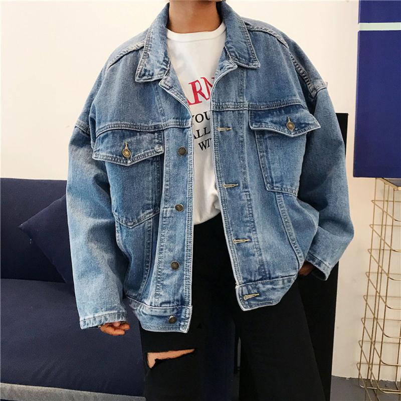 

2020 Winter denim Jacket women Plus Size Boyfriend Style ladies Jeans Coat Retro Oversize Cowboy Denim Loose Casual Jacket 826, Blue