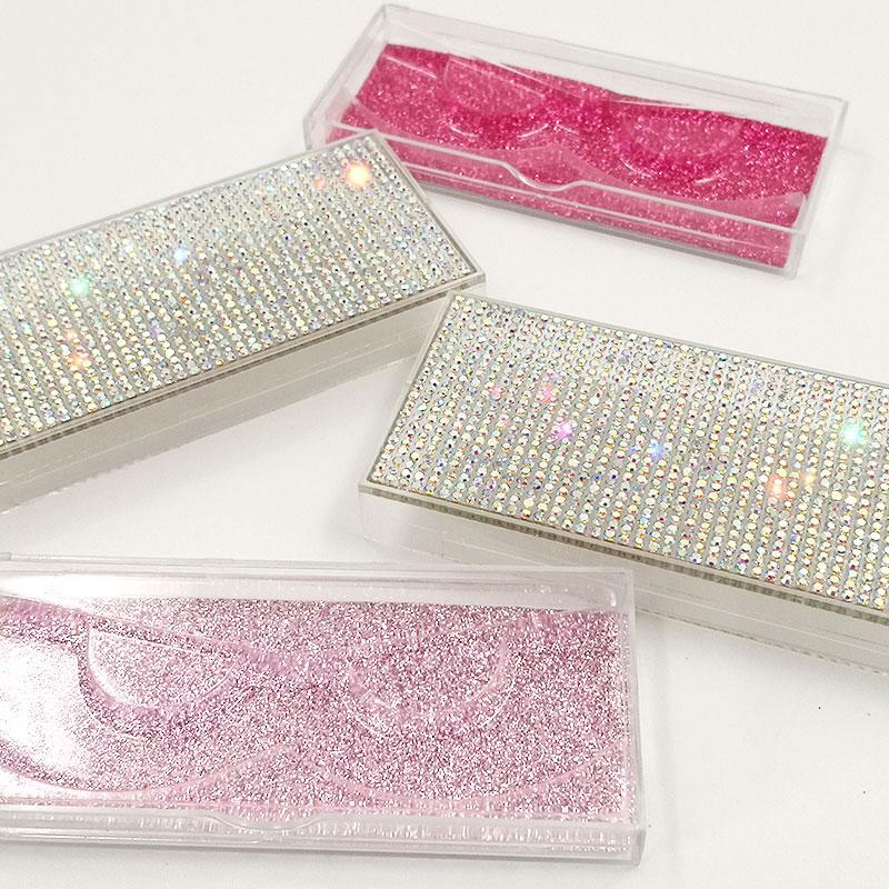 

False Eyelashes Empty Diamond Lash Packaging 30pcs/lot Rhinestone Eyelash Boxes Mink