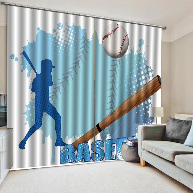 

Custom curtains Curtains Minimalist baseball Luxury Blackout 3D For Living Room office Bedroom, As pic