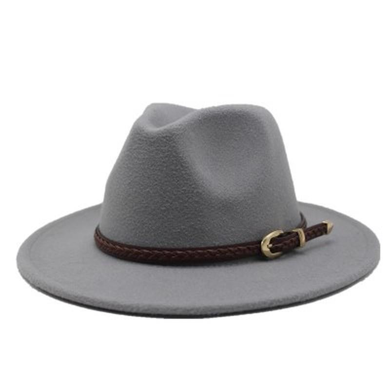 

winter hats with belt band classic simple women hats men wide brim solid color buckle jazz caps fascinator white red fedora, Army green