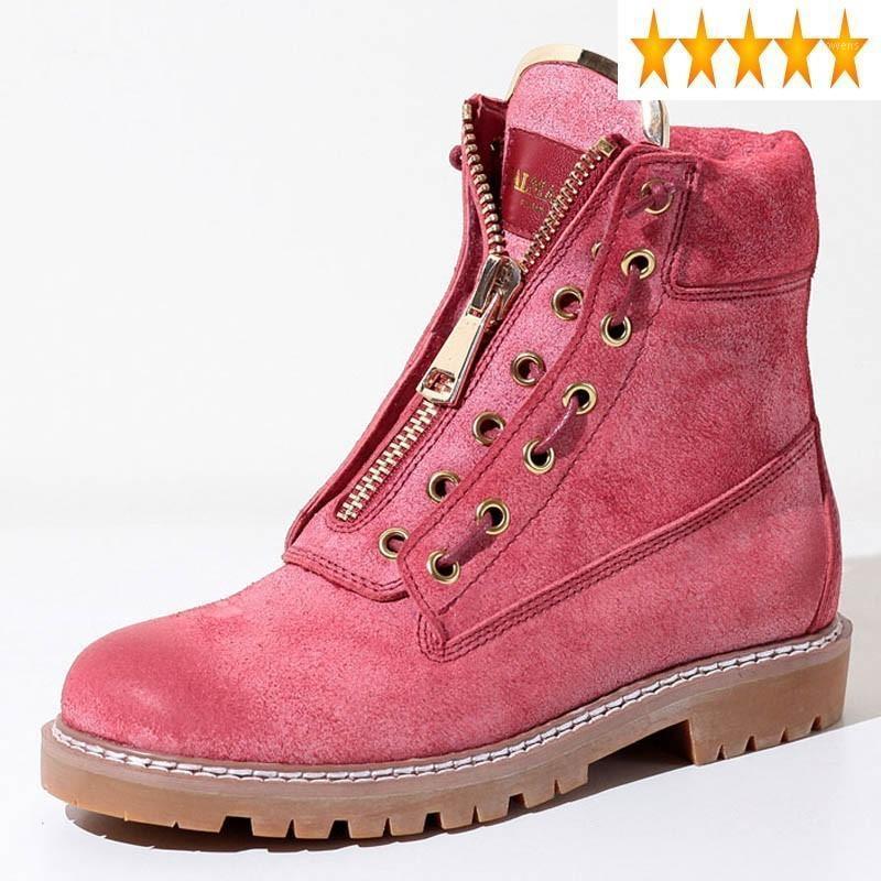 

Women Luxury Zipper Ankle Thick Heel Vintage Motorcycle Booties England Winter Fleece Warm Fashion Snow Boots Plus Size1