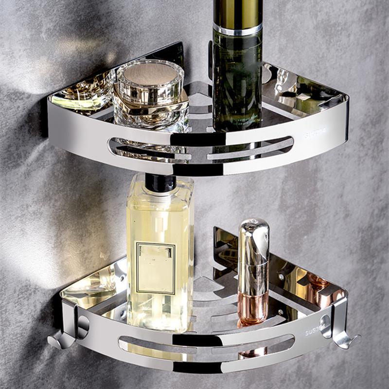 

stainless steel bathroom accessories bathroom organizer Triangle corner Storage Corner Shelf organizer rack