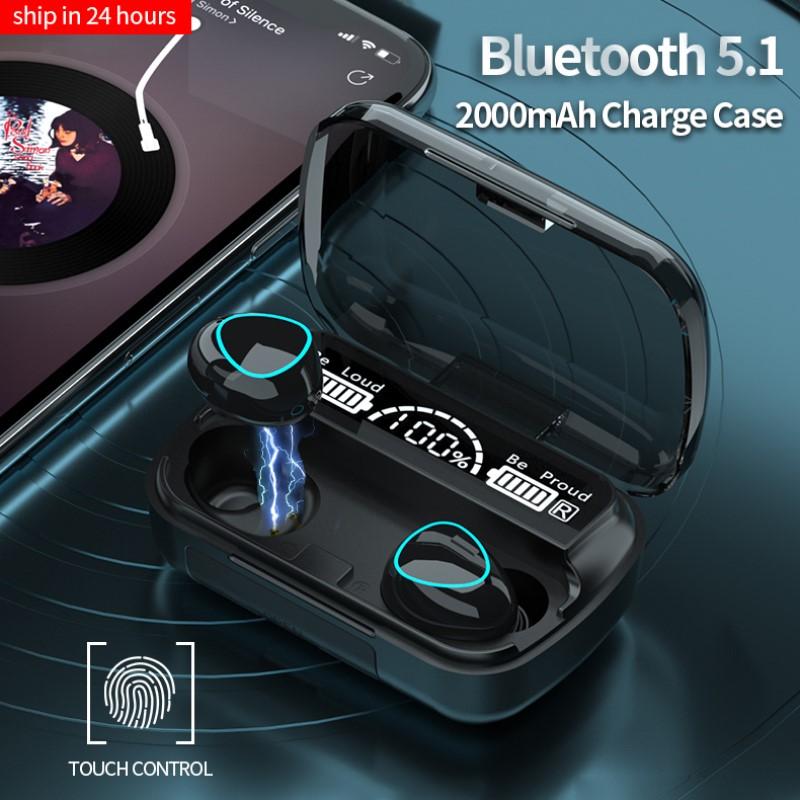 

New 2020 Wireless Bluetooth Earphones With LED Display Sports Waterproof Wireless Headphones Headset Touch Control Music Earbuds, Black