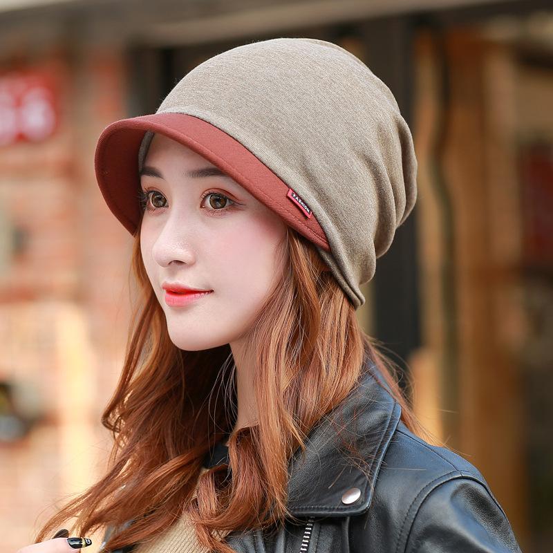 

New Fashion Bonnet Hat for Men Women Autumn Knitted Solid Color Skullies Beanies Spring Casual Soft Turban Hats Hip Hop Beanie, Solid coffee color.