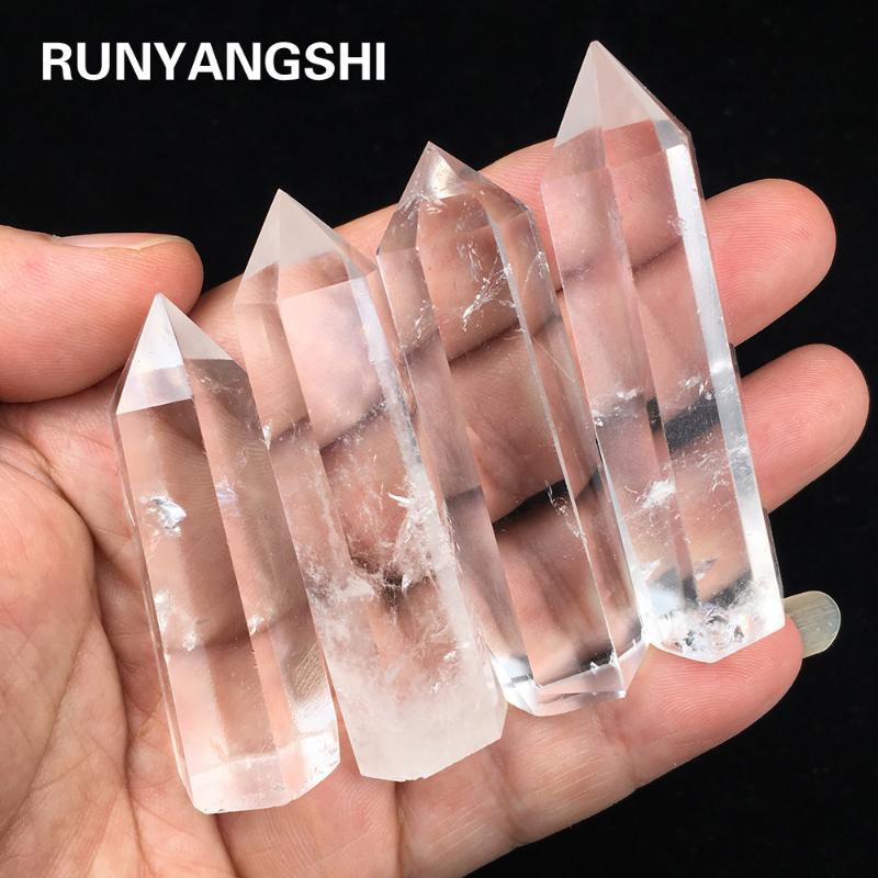 

Decorative Objects & Figurines Natural Crystal Transparency Quartz Point Healing Stone Hexagonal Prisms 30-80mm Obelisk Wand Treatment Home