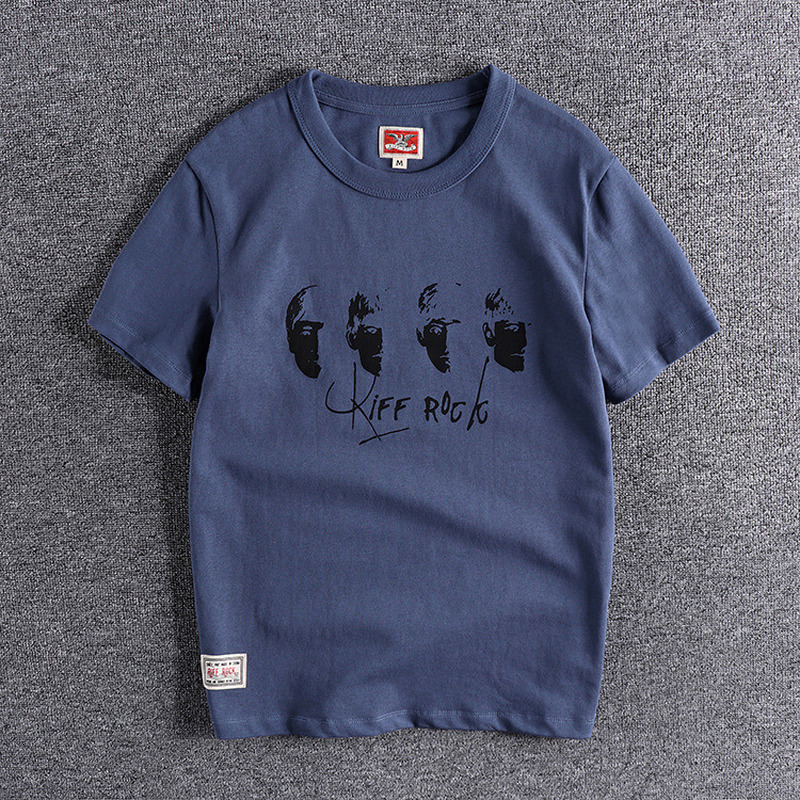

2021 New Personality Abstract Printing Pure Cotton Youth Trendy Men's Round Neck Short-sleeved T-shirt Streetwear Mens Clothing 6uoq, Blue