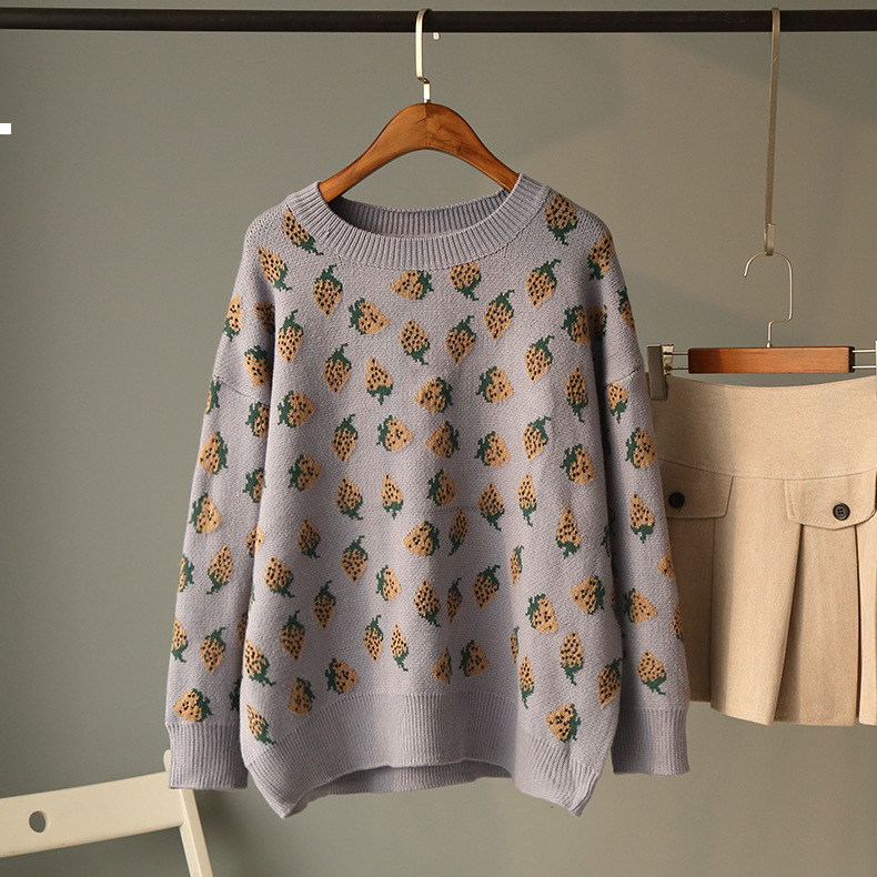 

Pink 2021 New Strawberry Sweater Luxury Designer Woman Clothes C71p 7OHJ