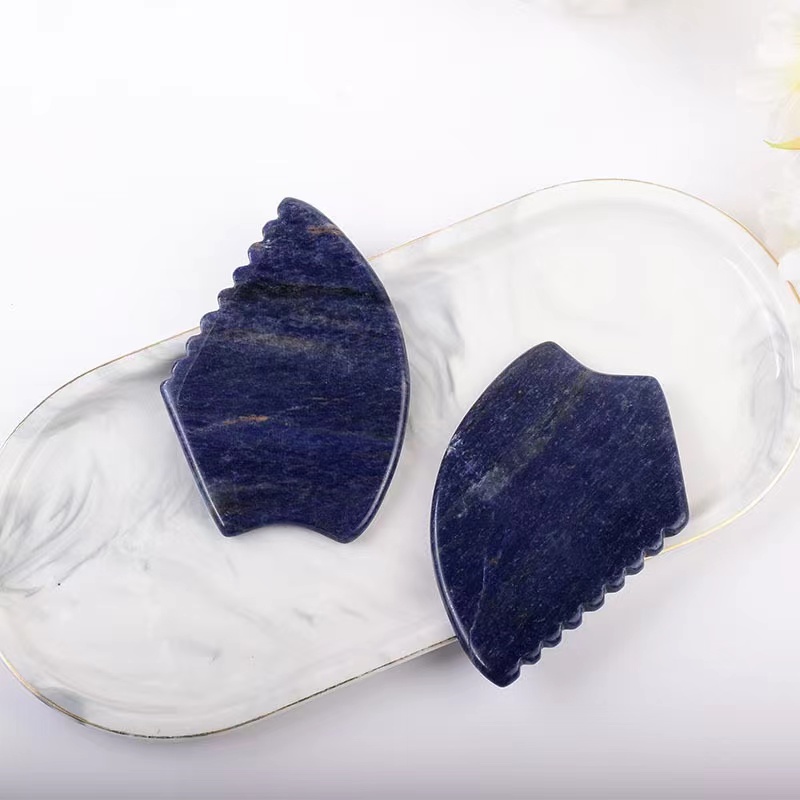 

Skincare Beauty Gemstone Face Massager Guasha Piedra Natural Blue Stone Gua Sha Body Facial Scraping Massage Tool