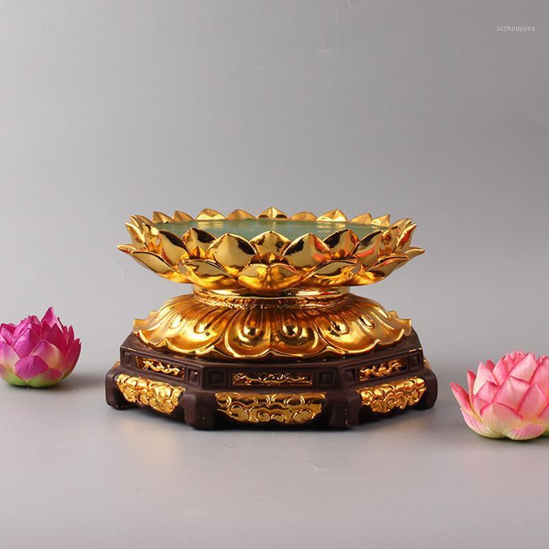 

Buddha statue Guanyin Bodhisattva lotus base resin gold plated installed Buddha statue Crafts1