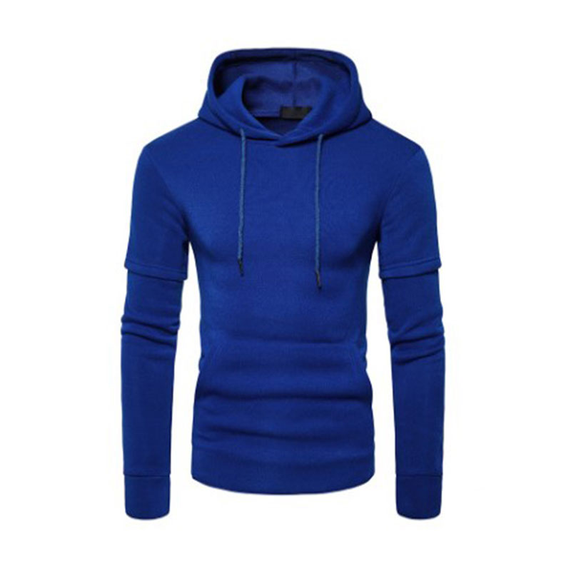 

Spring and Autumn New Youth Fashion Men's Pure Color Loose Casual Hooded Long Sleeve T-Shirt Sports Headset Wholesale, Black