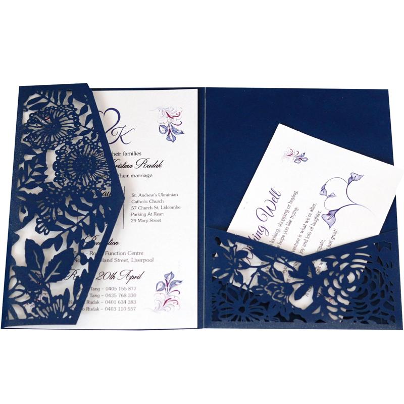 

Laser Cut Wedding Invitation Cards Greeting Card Lace Favor Print Business Card With RSVP Envelope Decor Party Supplies