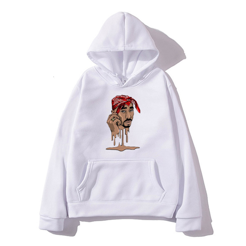 

2021 Winter Fashion New Hoodies Men Hip Rapper Tupac Pullover Sweatshirt Hoodie Women Harajuku Streetwear Clothes HYRB