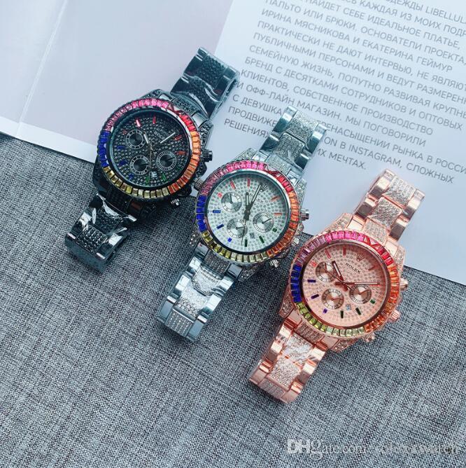 

2022 rolexwatch casual women men colorful diamonds watches diamond fashion famous designer stainless steel strap quartz movement gift clock