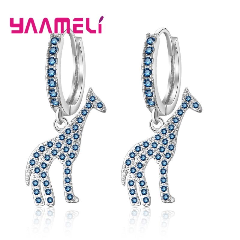 

Newest Austrian Crystal Party Dangle Earrings Rose Gold Color Fashion Brand Vintage CZ Crystal Giraffa Jewelry for Women