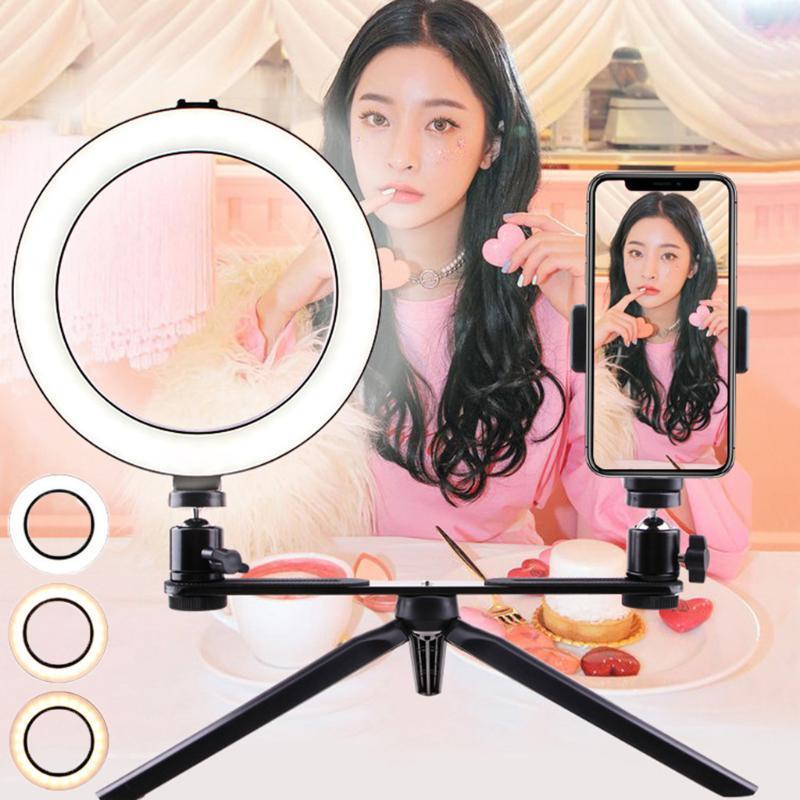 

6inch Mini LED Desktop Video Ring Light Selfie Lamp With Tripod Stand USB Plug For YouTube Tik Tok Live Photo Photography1