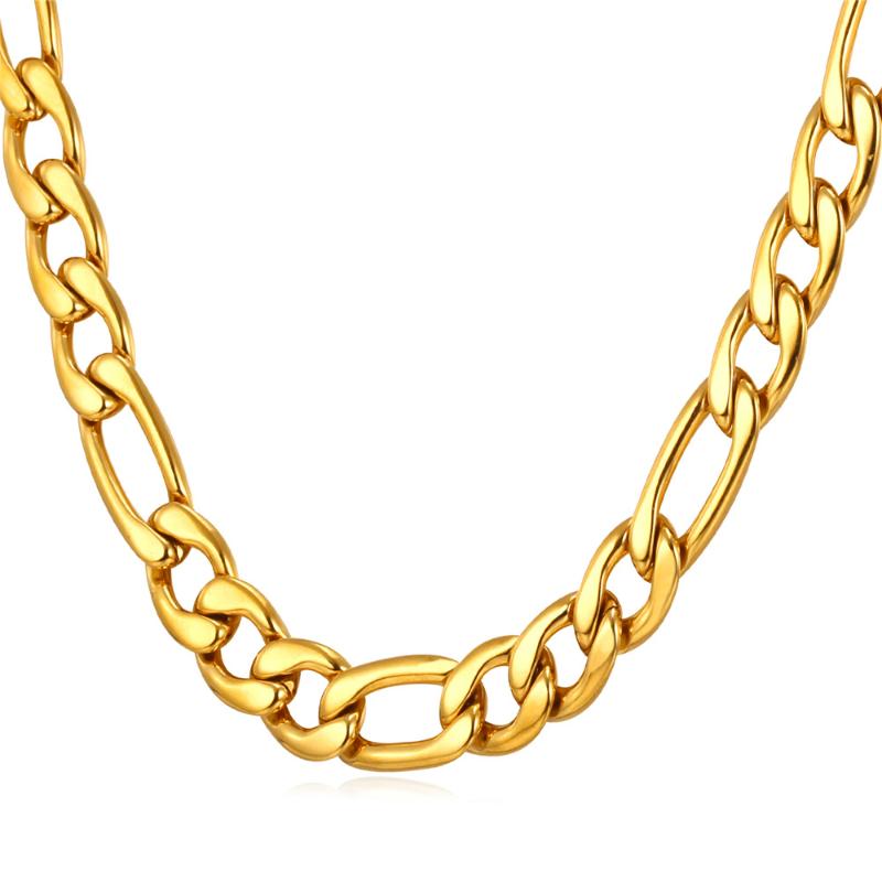 

Collare Figaro Necklaces 316L Stainless Steel 3mm/5mm/9mm/12mm Wide Necklace Men Wholesale Gold/Black Color Chain Jewelry N509