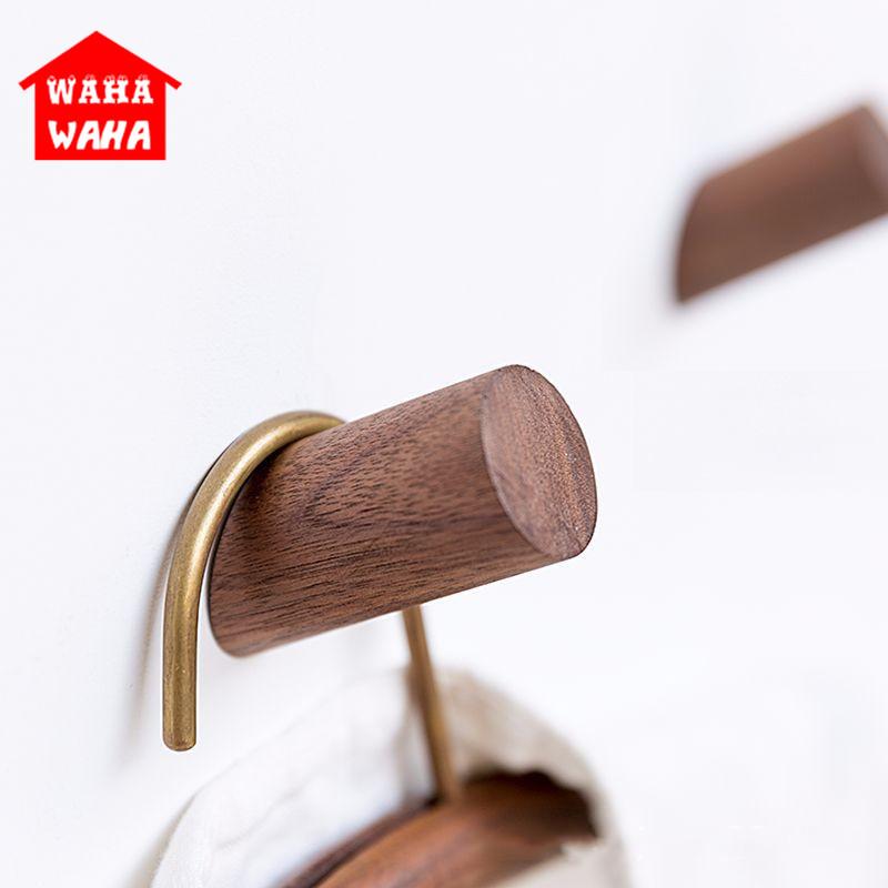 

Natural Wood Wall Hook Wall Hanger Solid Wood Coat Hook Wall-mounted Hooks DIY Wooden Hanger Home Decor Scarf Hat and Bag