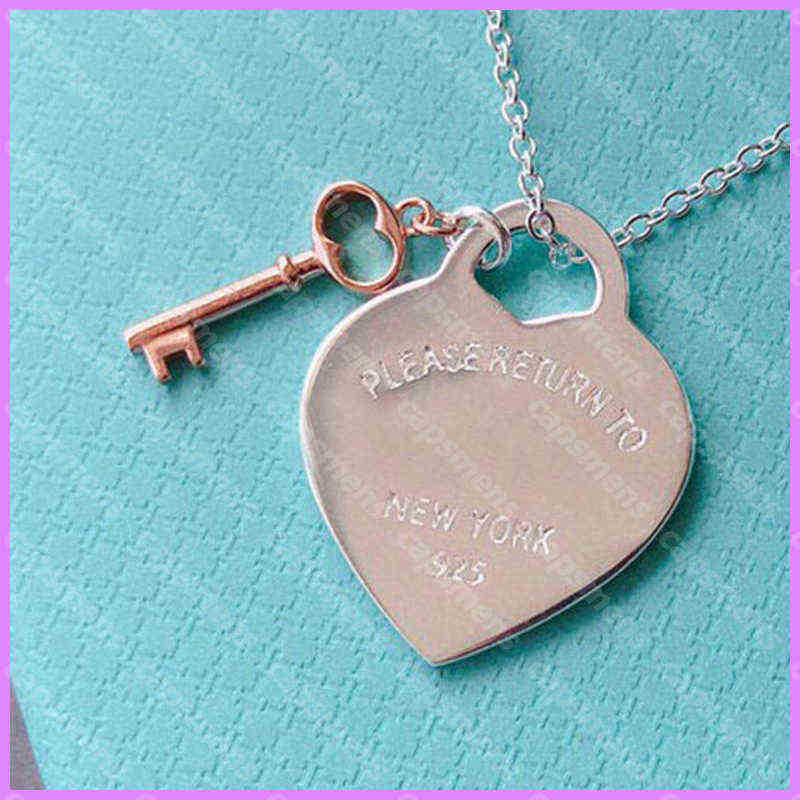 Top Quality Lady Pendant Necklace Women Designer Luxurys Designers Jewelry Heart Key Gold Silver Love Mens Gift D217314f H1221-image-747693704