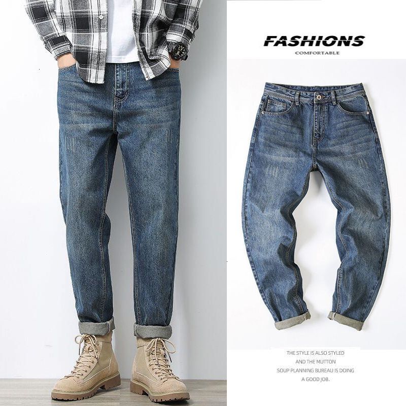 

2021 Men's Autumn Thin New Breeches Thick Brim Pants Relaxed Youth Clothing ENA9, Red.