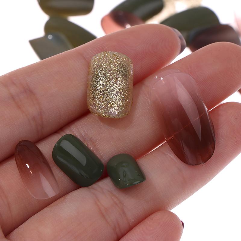 

24pcs/pack False Nail Artificial Tips Set Full Press On Nails Art Extension With Glue