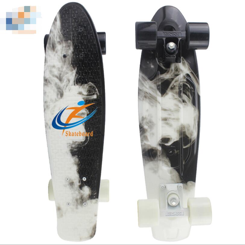 Skateboarding small fishboard manufacturers wholesale four-wheel double cross road brushing skateboard customized-image-649325740