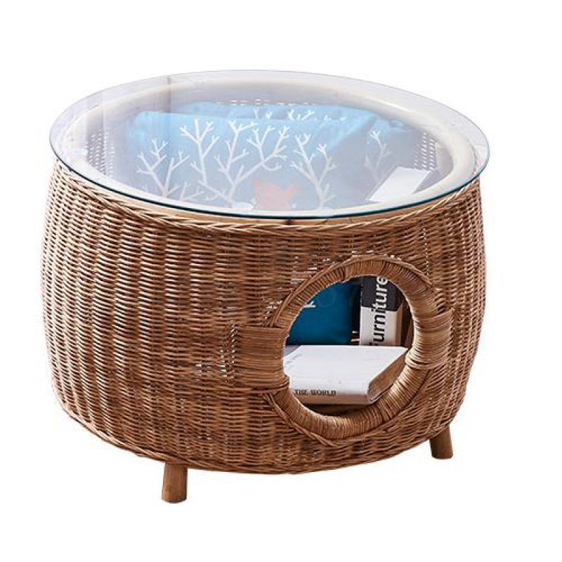 

600 Net red semi-closed summer rattan pet kitten bed cat nest dog nest four seasons universal easy to clean cat coffee tabl